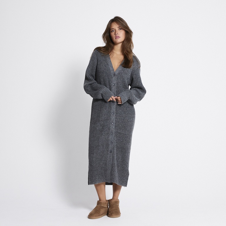Ribbed knit cardigan dress "Lindsey"